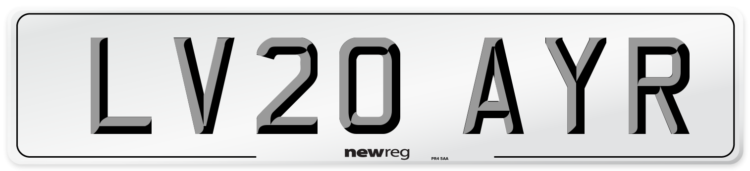 LV20 AYR Number Plate from New Reg
